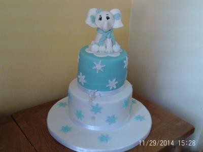 Baby Elephant Baby Shower Cake