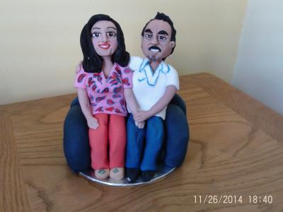 Husband and Wife Anniversary Cake Topper