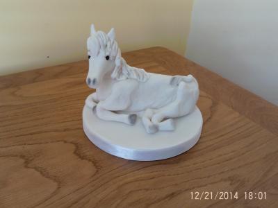 Elegant White Horse Cake Topper