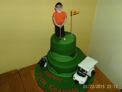 Golfer 2 Tiered Cake
