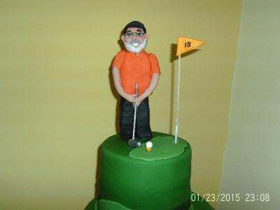 Golfer Putting Cake Top Tier