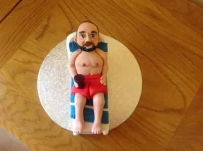 Holiday Beach Sunbathing Cake Topper