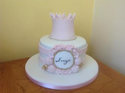Princess Tiara Christening Cake