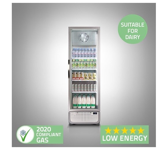 Husky 410 Litre PRO Single Glass Door Display Fridge Chiller White