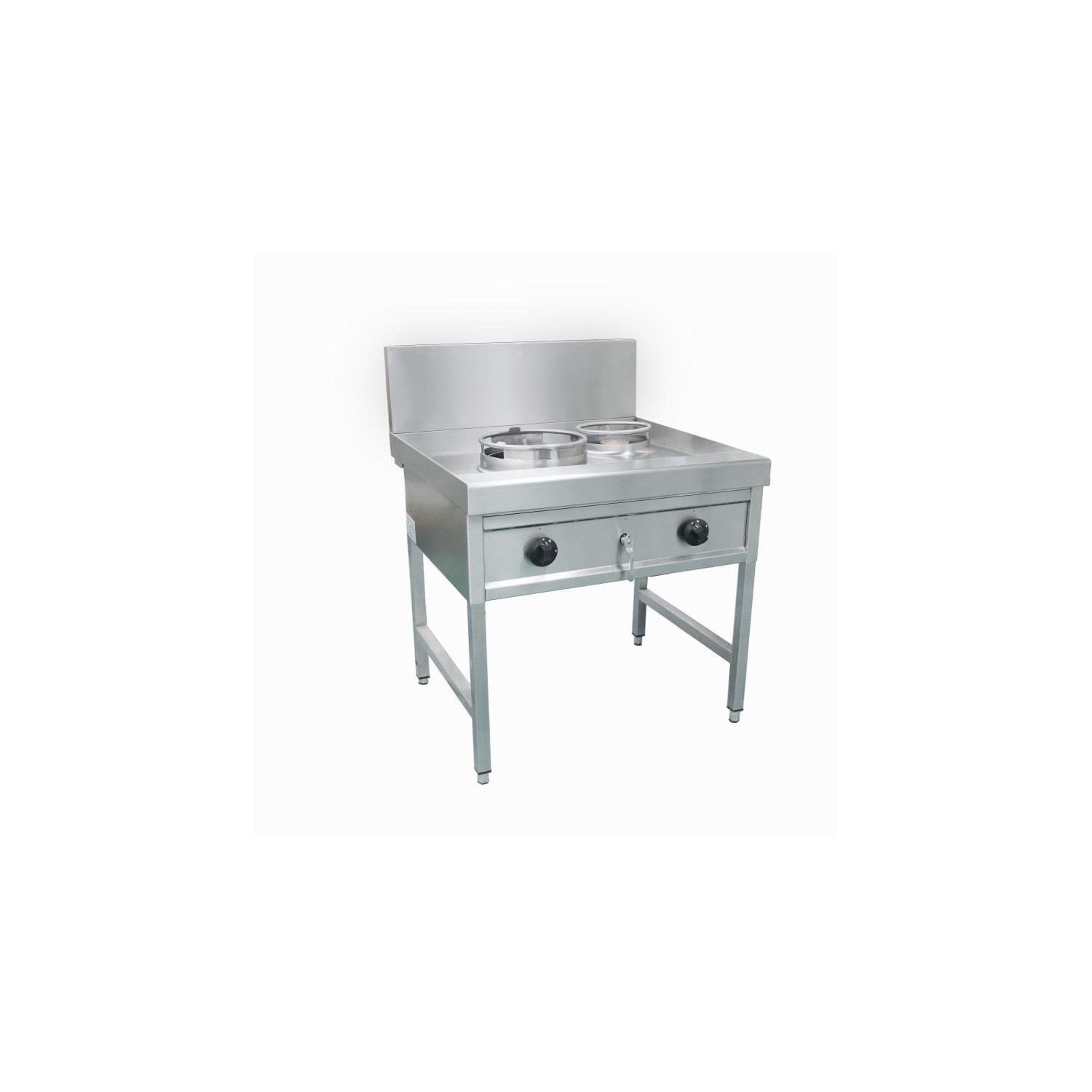 Gastrotek 40kW Stainless Steel Commercial 2 Burner Gas Wok LPG or