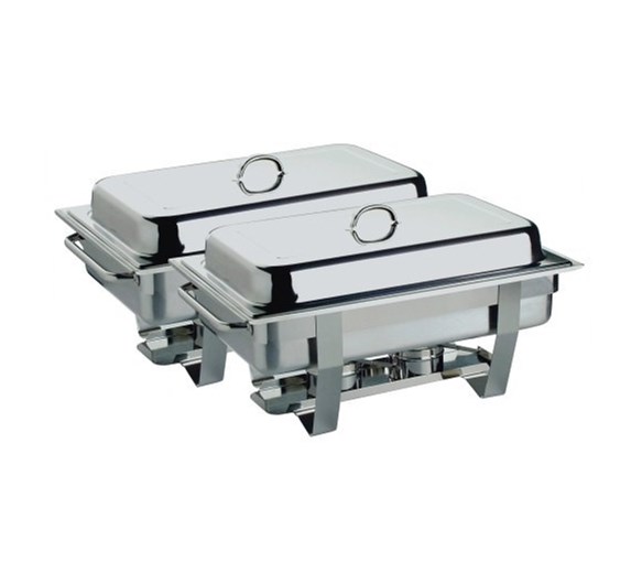 Chafing Dish Twin Pack Set 2 x Full Size 1-1 GN Chafers