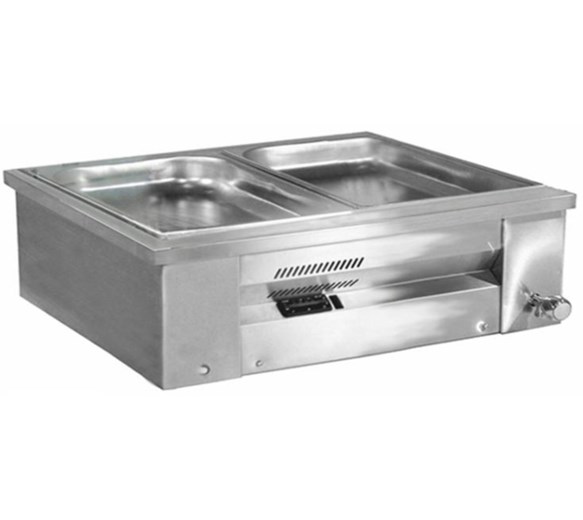 Inomak Stainless Steel Counter Top Bain Marie 2xGN1/1 MAV67 + Digital Controller