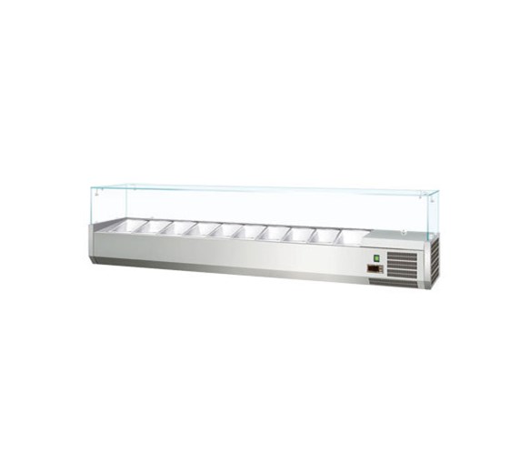 Graded - Gastroline 2000mm Refrigerated Topping Unit 10 x 1/4 GN Pans
