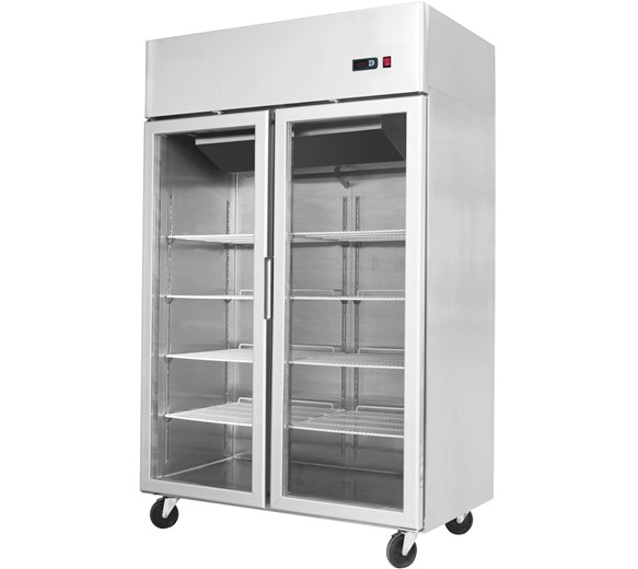 Gastroline AT1200G Glass Double Door Refrigerator With Removable Refrigeration Cassete