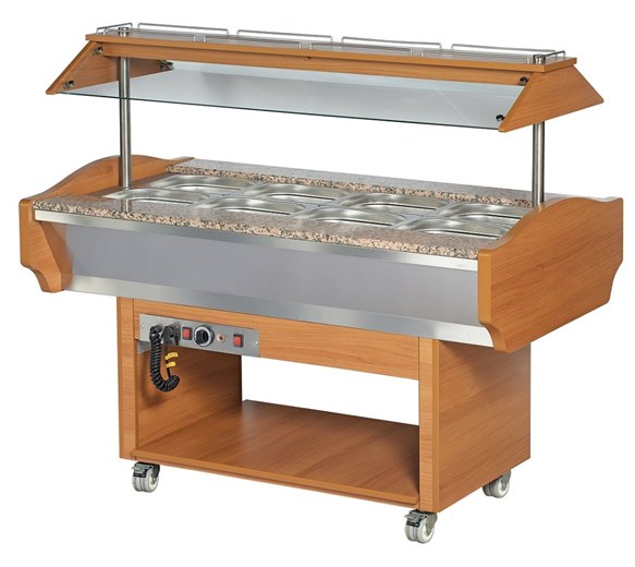 Arisco Heated Buffet Carvery 4 x 1-1 GN Size. Illuminated Sneeze Screen - Gantry