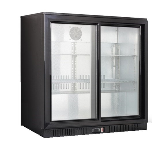 Gastroline 835mm Low Height Undercounter Sliding Double Door Bottle Cooler Gastroline Commercial Low Height Undercounter Sliding Double Door Drinks Fridge