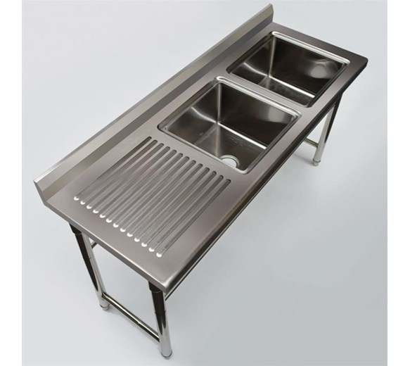 Quattro 1500mm Twin Bowl Stainless Steel Sink Commercial Catering LHD Quattro 1500mm Twin Bowl Stainless Steel Sink Commercial Catering LHD