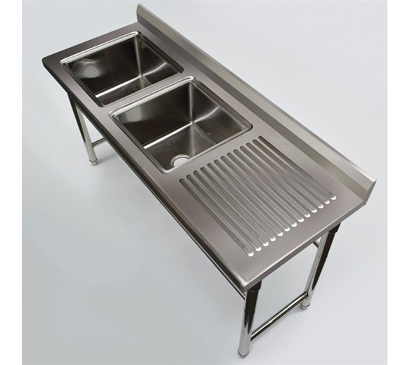 Quattro 1800mm Twin Bowl Stainless Steel Sink Commercial Right Hand Drainer Quattro 1800mm Twin Bowl Stainless Steel Sink Commercial Right Hand Drainer