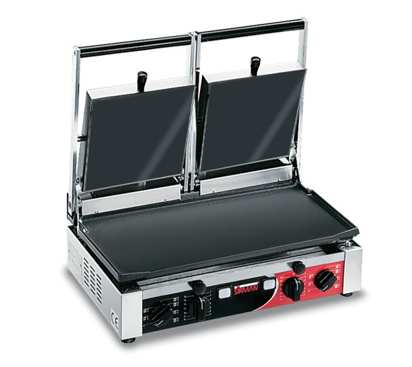 Sirman Heavy Duty Double Contact Grill - Cast Iron Flat Plates
