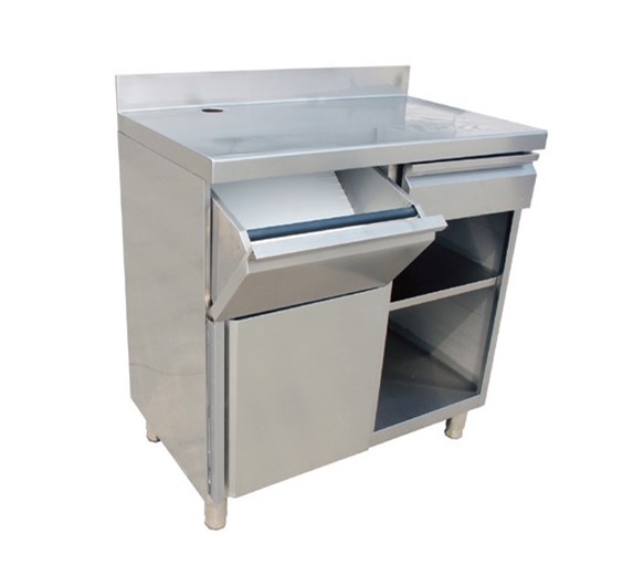 Quattro Stainless Steel Coffee Machine Station with Knock Out Drawer