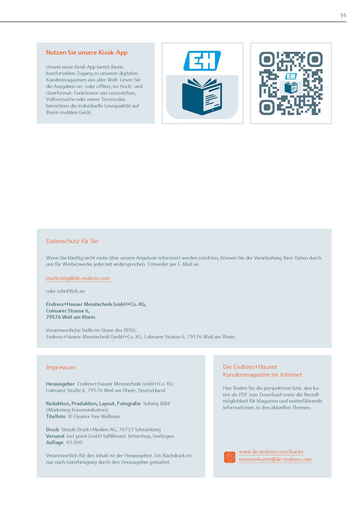 Sommerkurier 2018 Endress Hauser Ag Kiosk