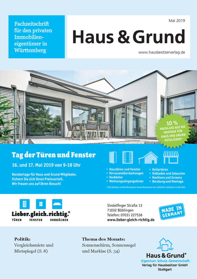 Mai 2019 Haus Grund Wurttemberg