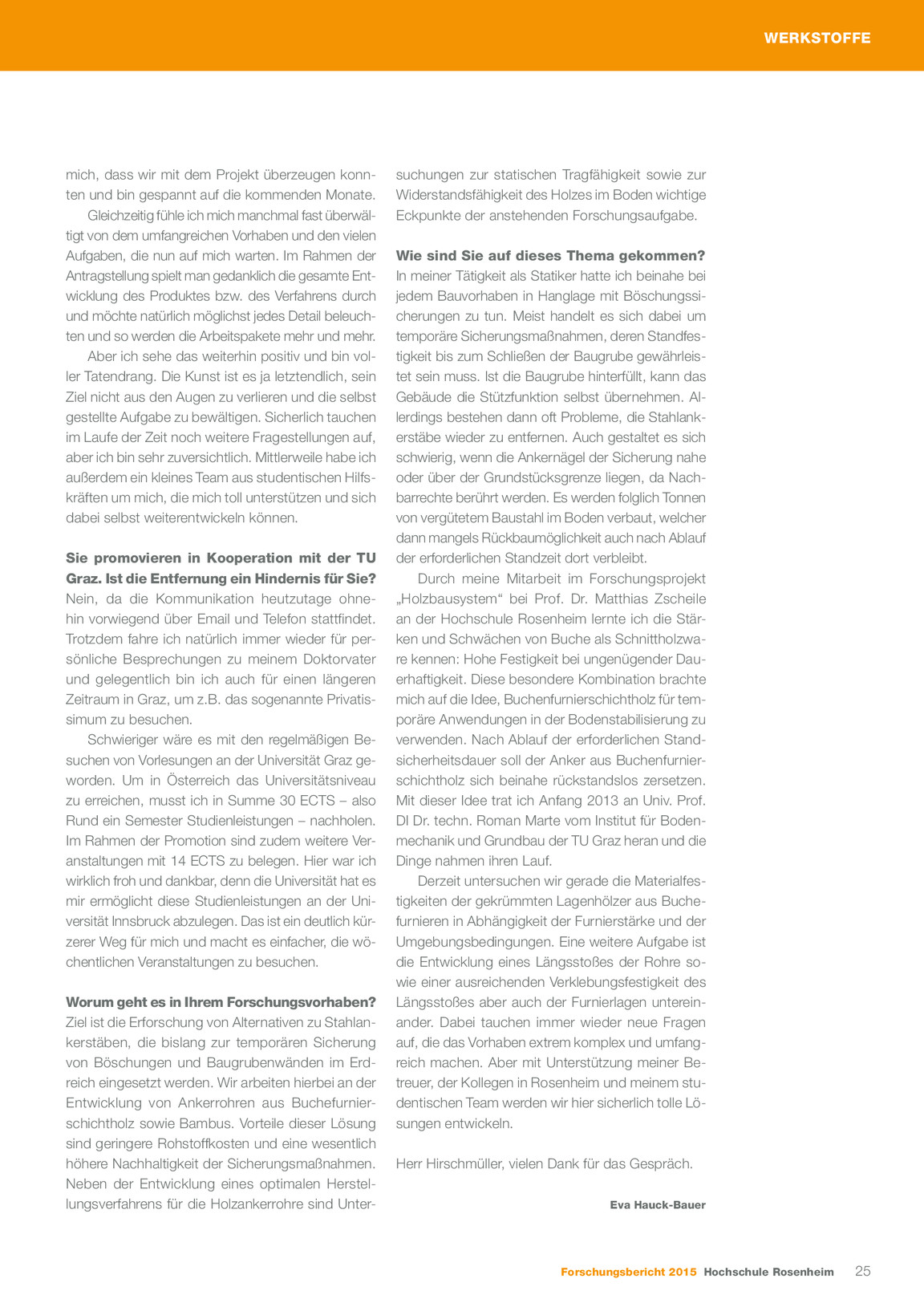 HS Rosenheim Forschungsbericht 2015 | vmm wirtschaftsverlag Forschungsbericht 2015