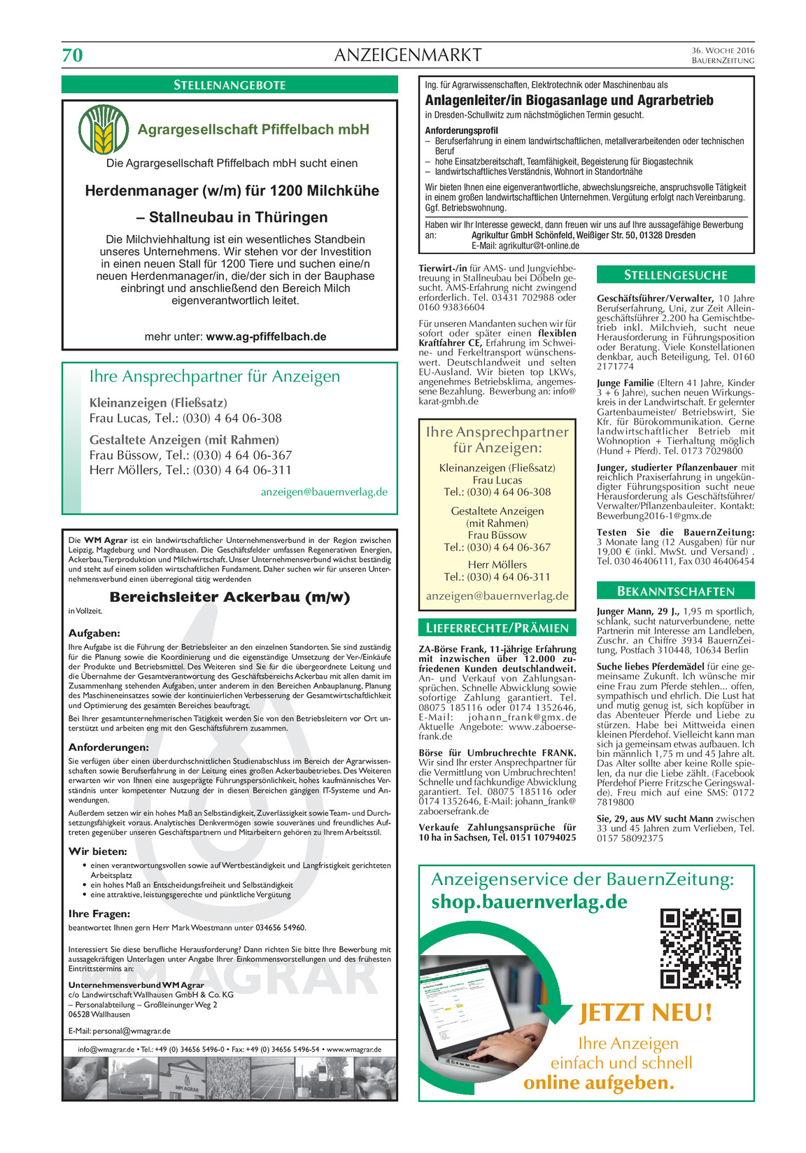 bauernzeitung bekanntschaften