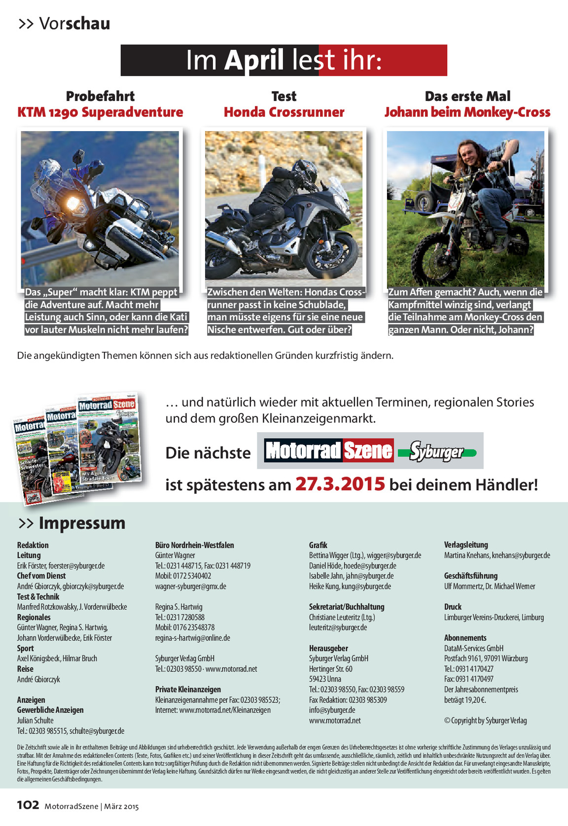 MotorradSzene Syburger 03/15 | MotorradSzene