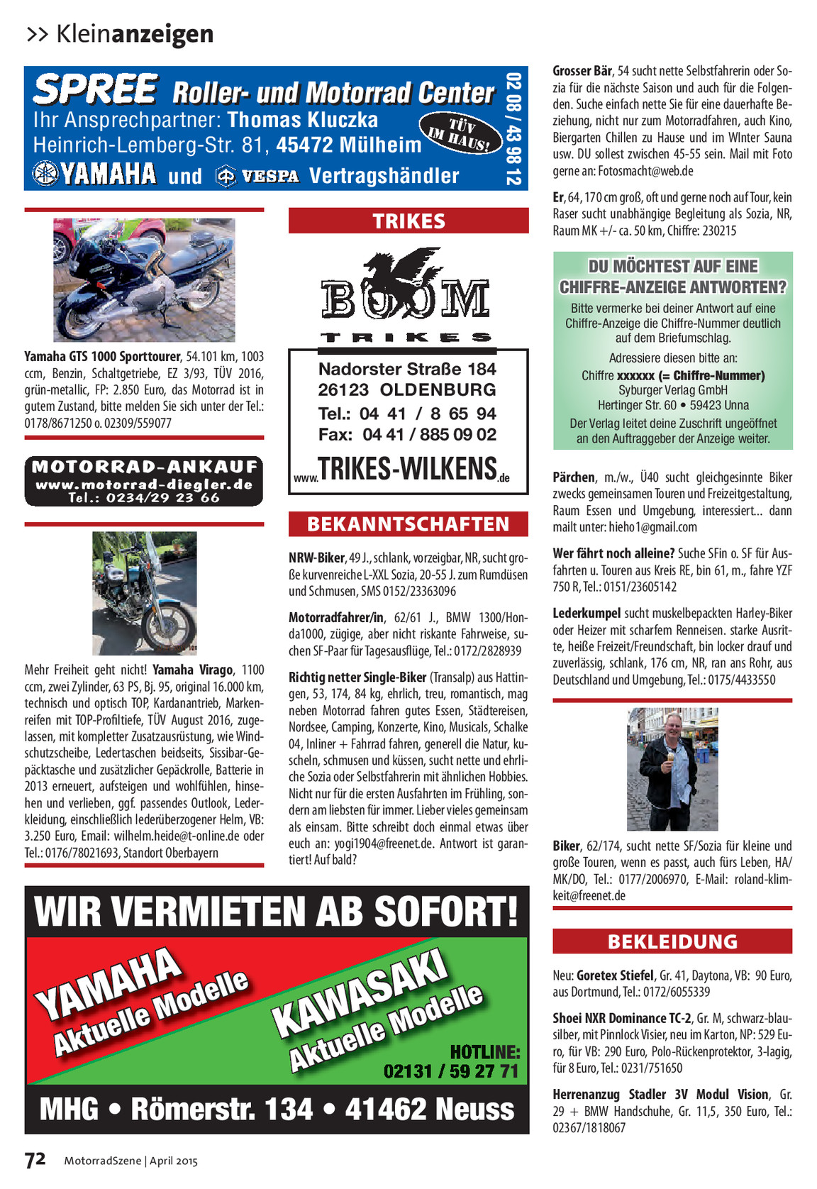 Anzeigen - Bekantschaften