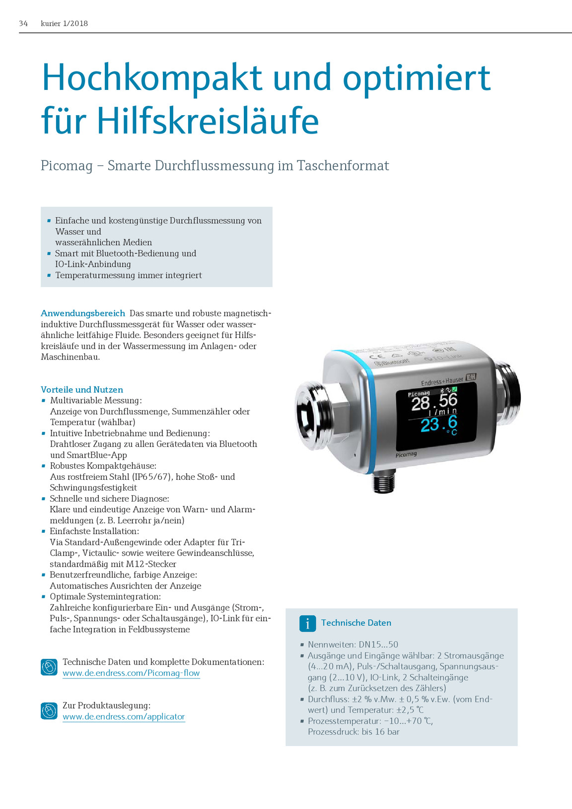 Kurier 1 2018 Innovationen Erleben Endress Hauser Ag Kiosk