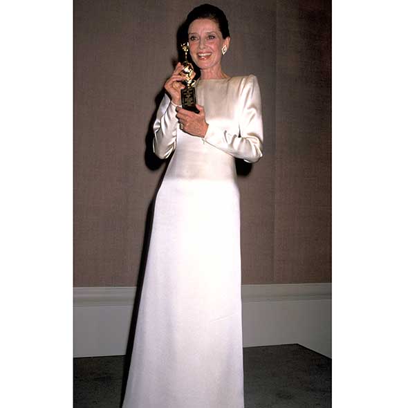 audrey hepburn white gown