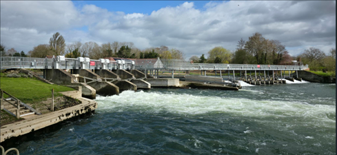 image of the completed weir