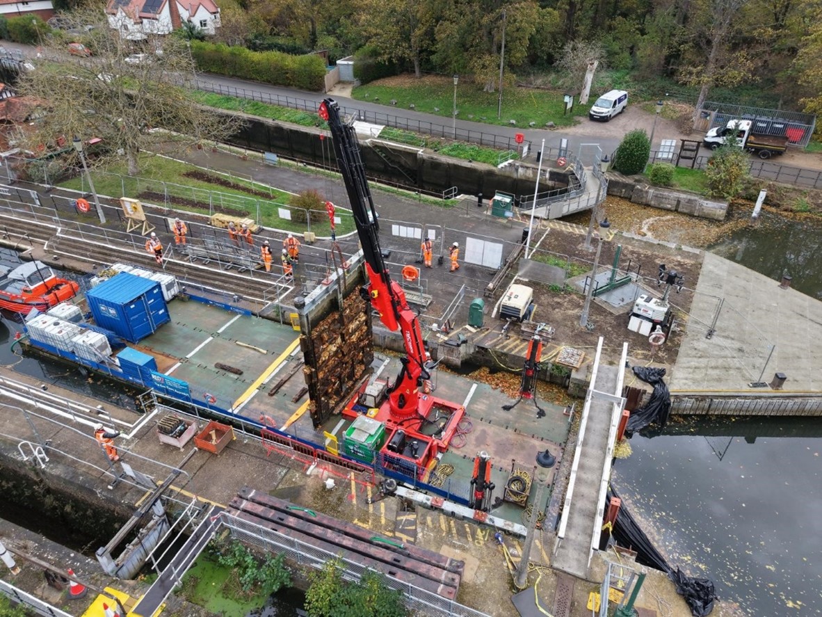 Figure 3 Areial photo of the upstream gate removal