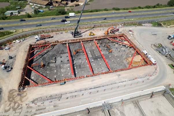 Photograph of the foundations of the Holdenhurst water treatment works upgrade