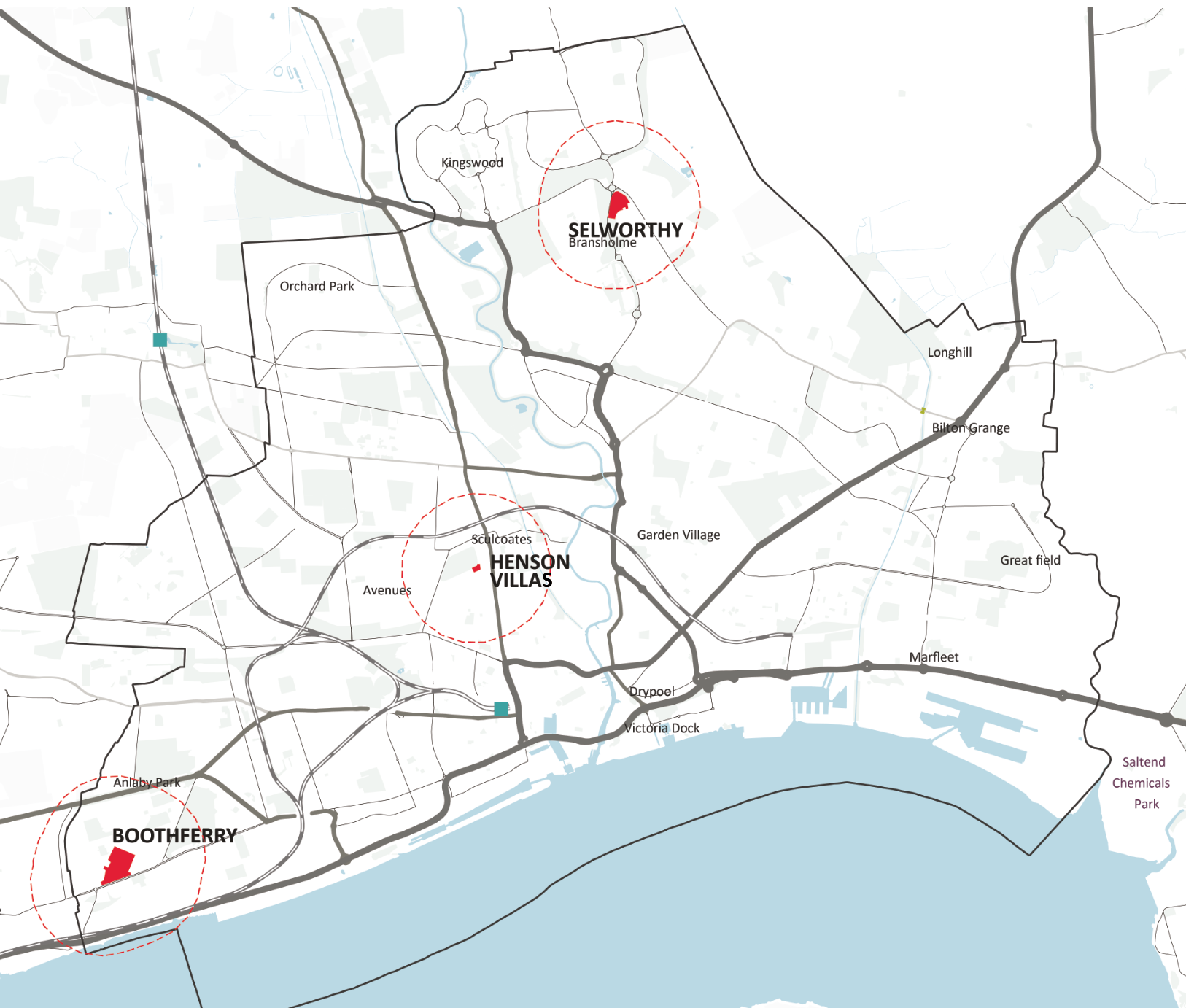 New housing builds at Boothferry Flats, Henson Villas and Selworthy