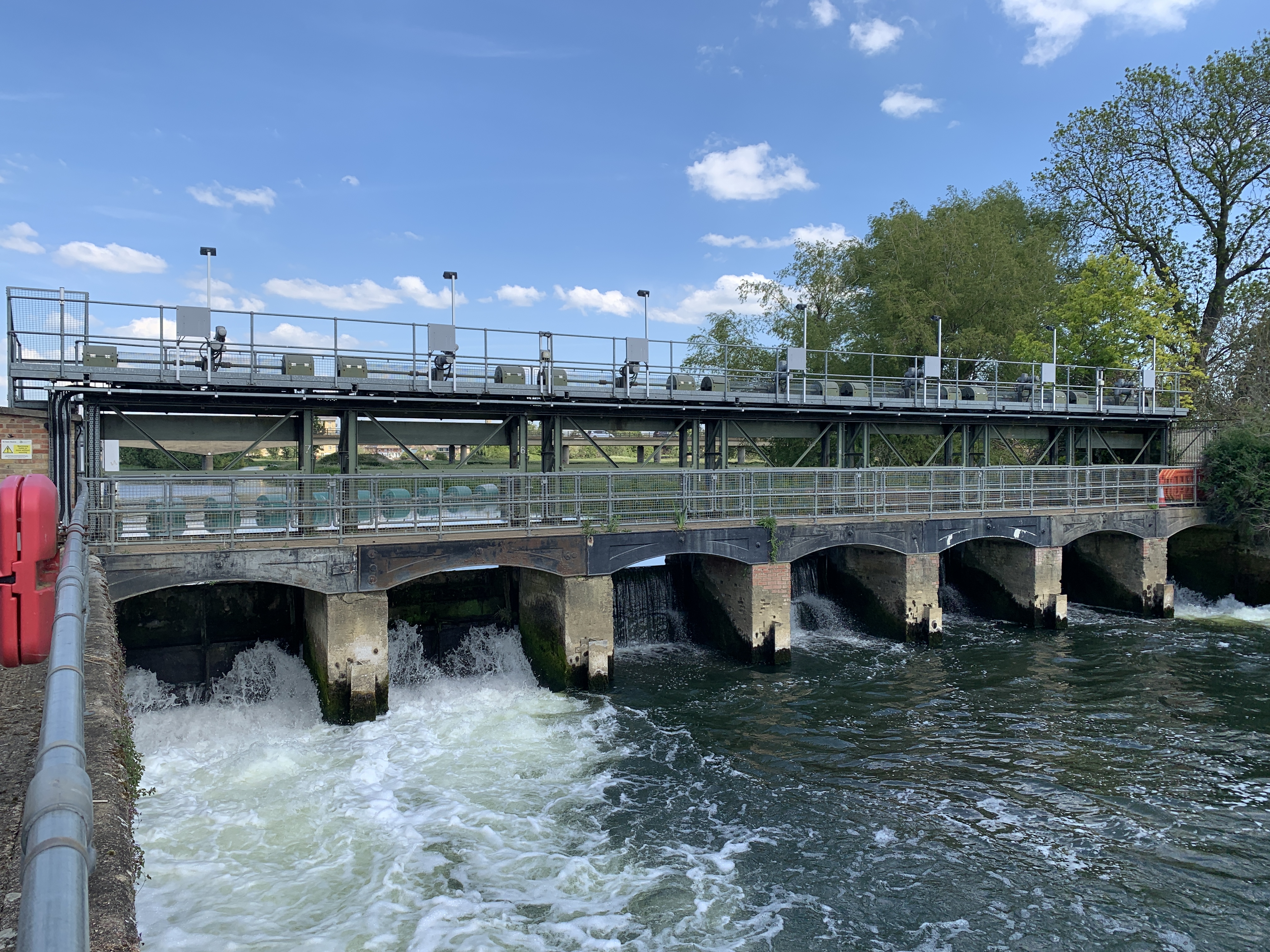 St Ives sluice on the River Great Ouse from downstream