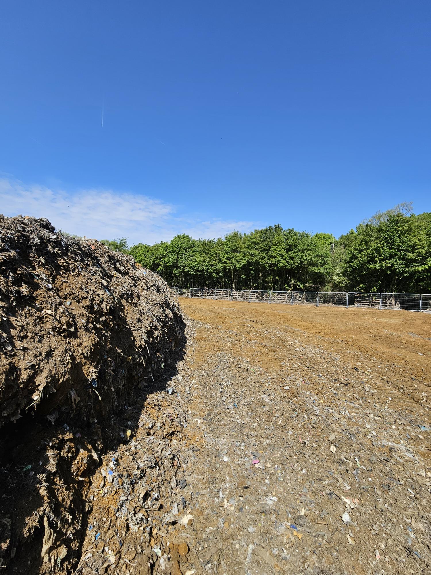 image showing section where the waste has been dug to ground level