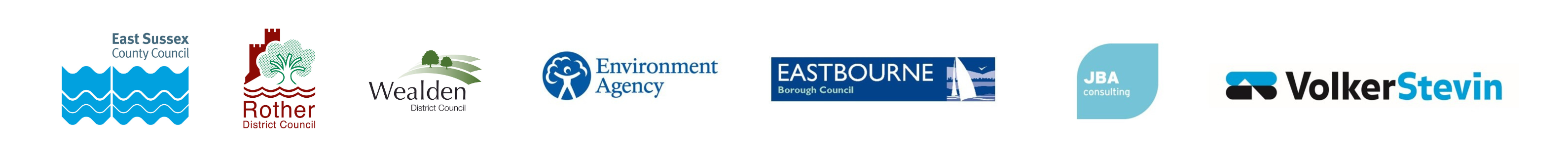 Our partners include the Environment Agency, Eastbourne Borough Council, JBA Consulting, VolkerStevin, East Sussex County Council, Rother District Council, and Wealden District Council.