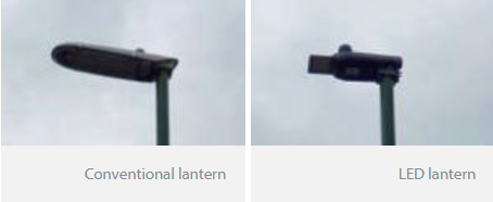 From left to right: Conventional lantern and LED lantern