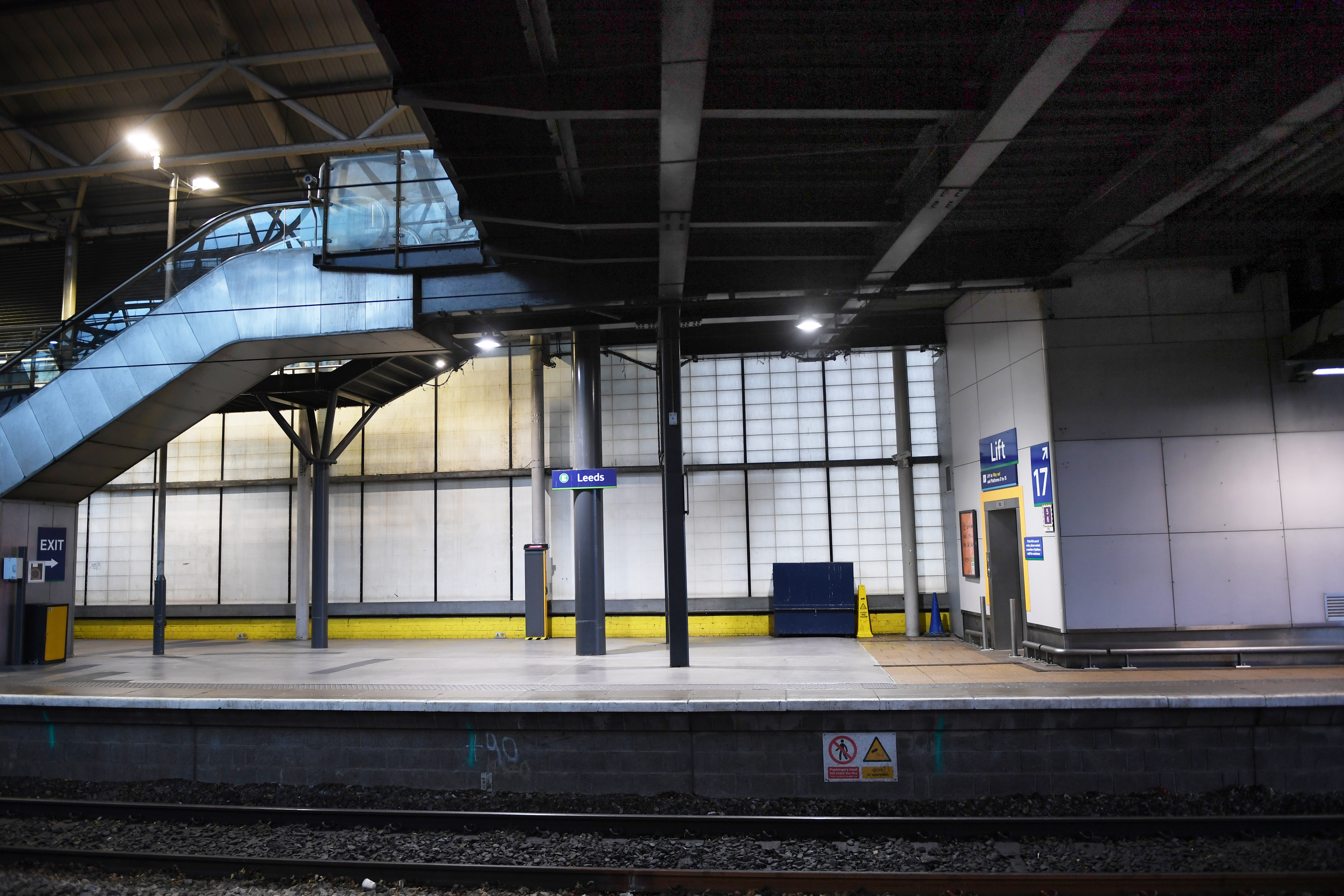 A photo showing the current layout of where the lift and escalator are located to access platforms 16 and 17
