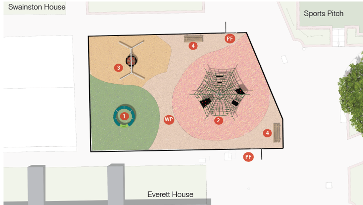 Drawing showing the layout of the proposed junior playspace