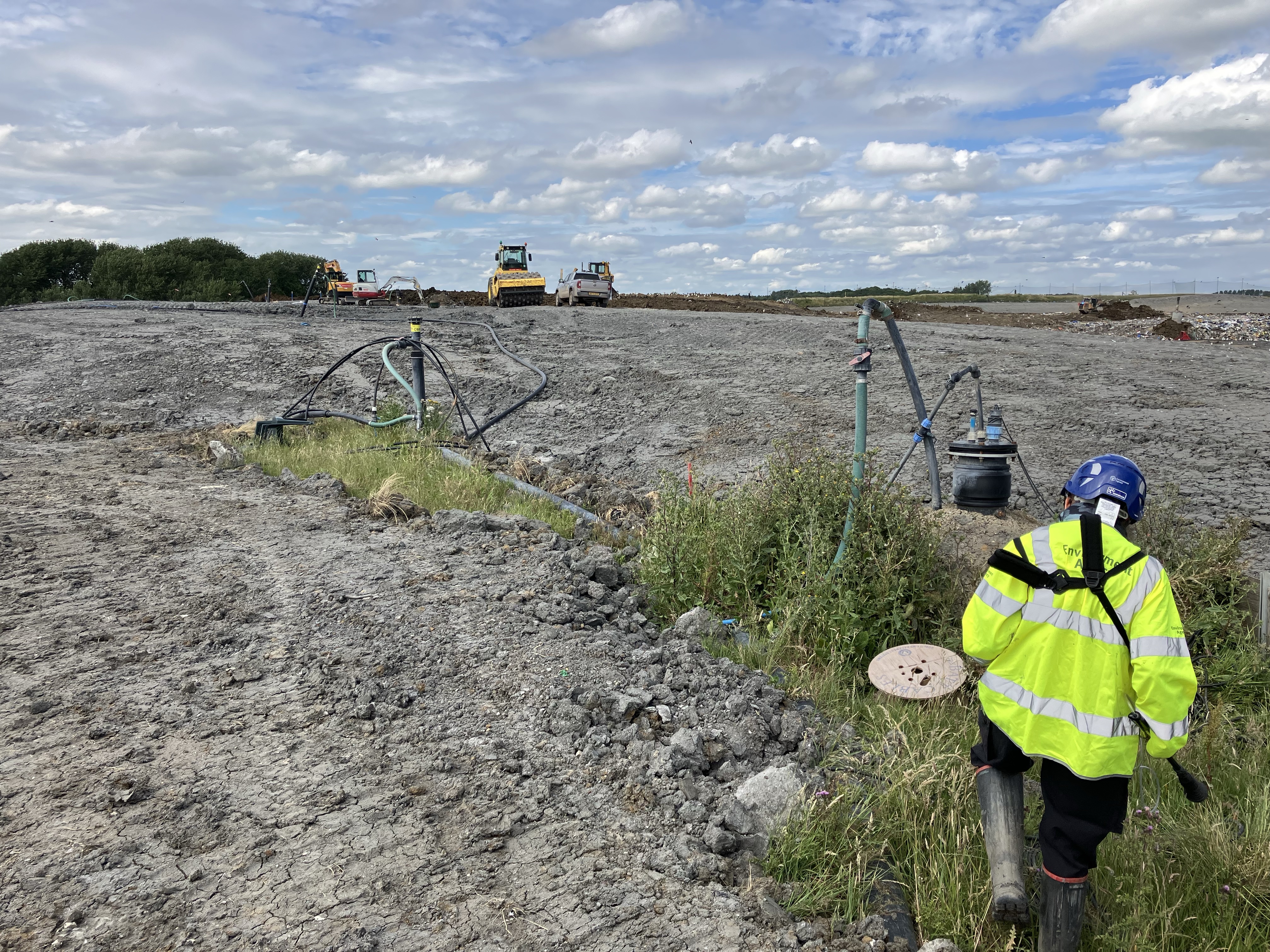 Environment Agency staff monitoring at the Lower Compton site