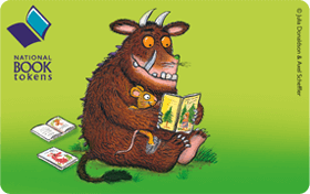 Image showing a National Book Token, with an illustration of the Gruffalo and Mouse reading a book together.