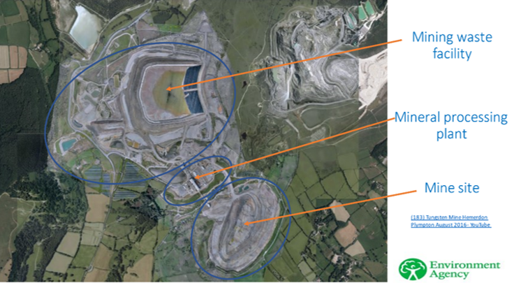 An aerial image of the site annotated with the approximate permitted areas.