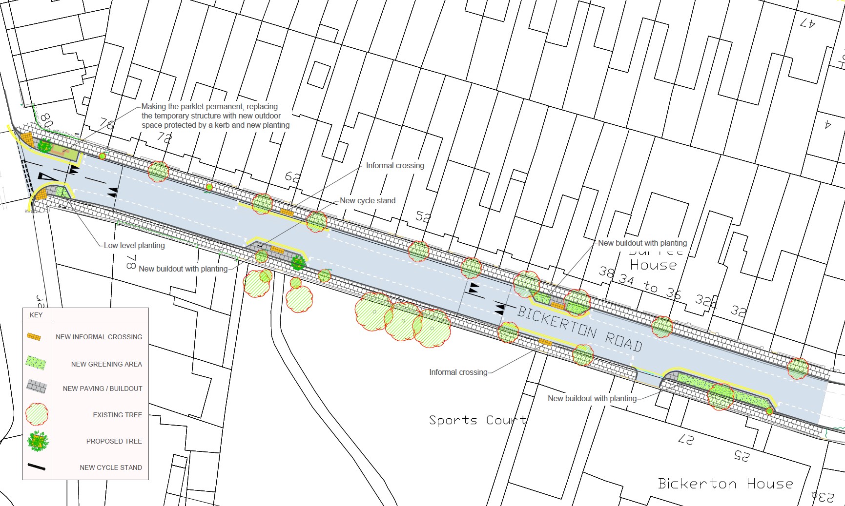 Proposed design for Bickerton Road
