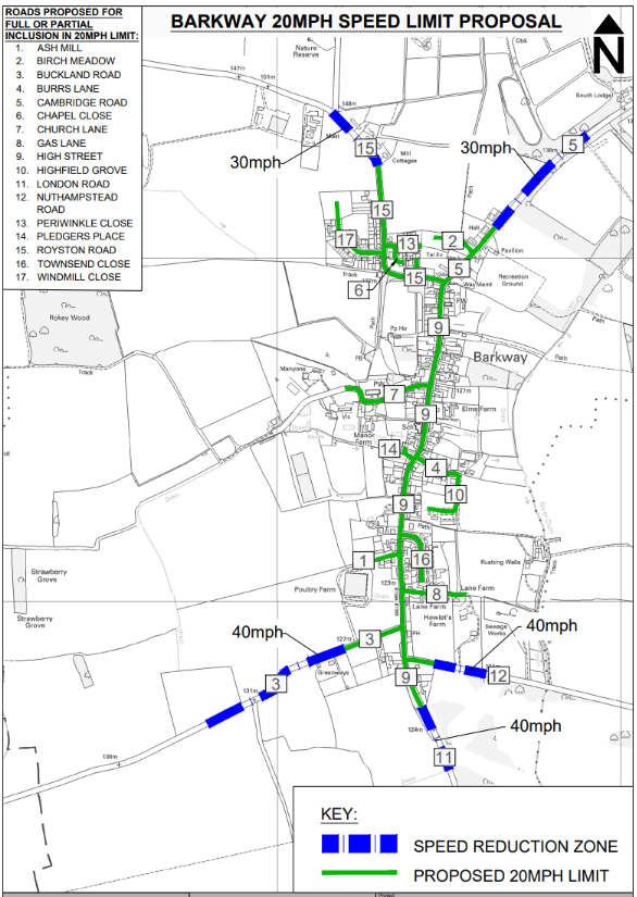 Barkway map of 20mph proposal 