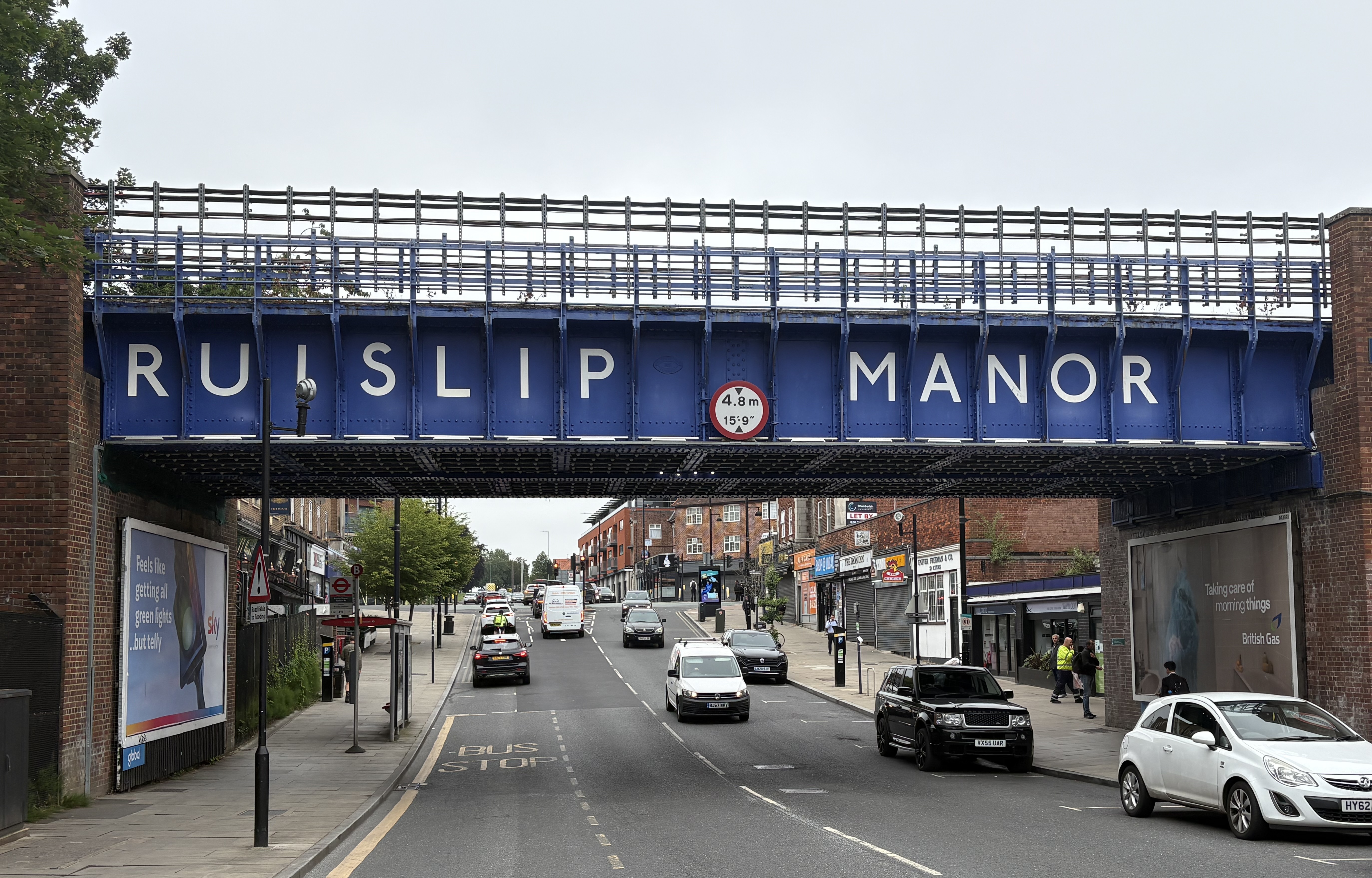 Example of a painted TfL bridge at Ruislip Manor Underground Station