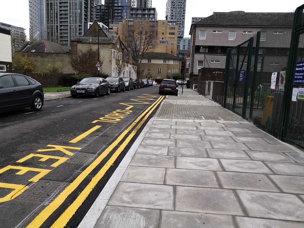 Image of completed pavement works on Malabar Street