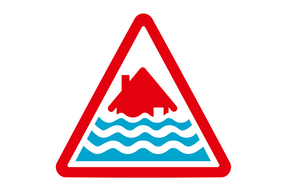 Severe Flood Warning Red triangle warning icon