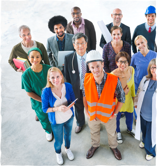 making Safeguarding personal: Group of professional practitioners wearing uniforms