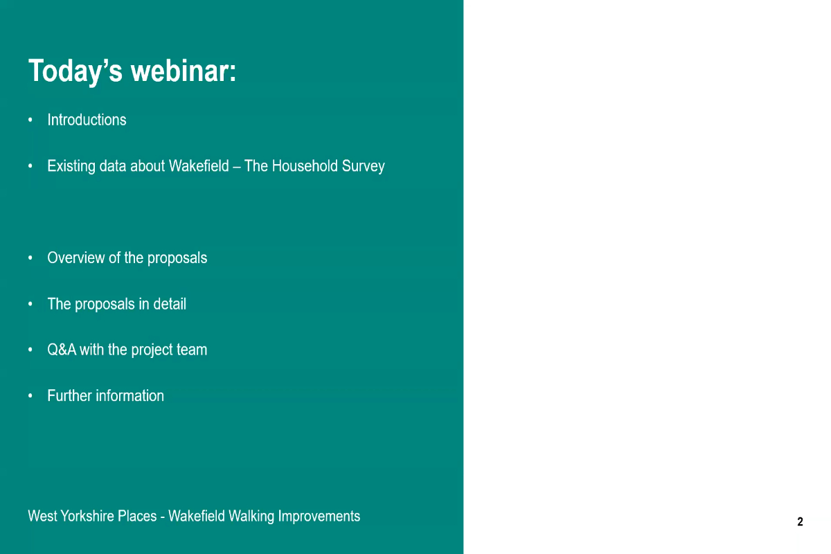 Wakefield Walking Improvements Webinar