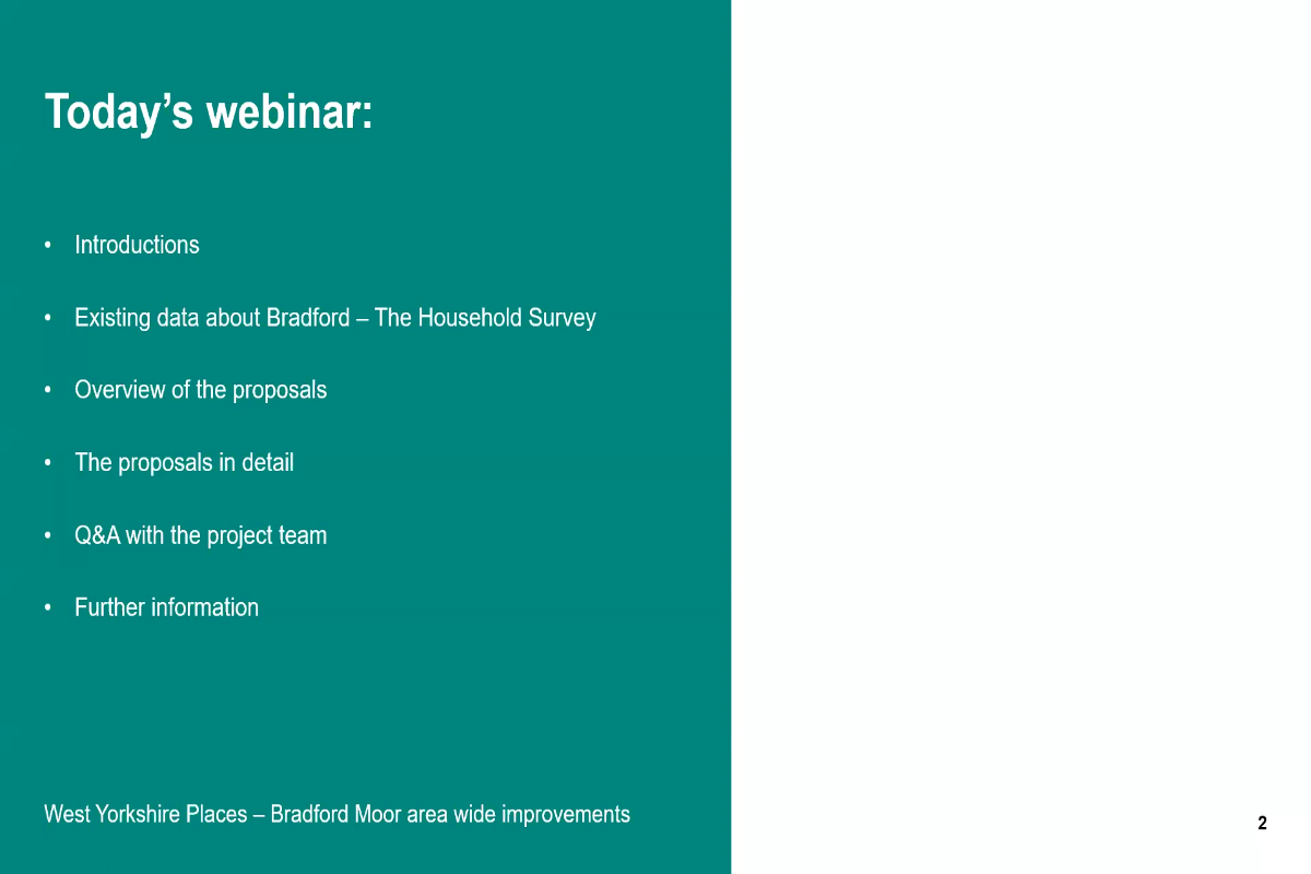 Bradford Moor Area Wide Improvements Webinar