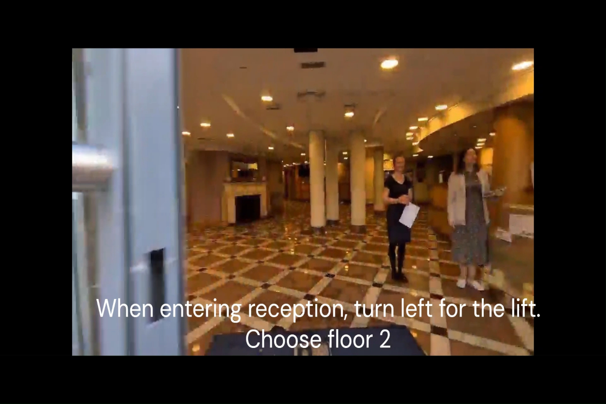 A venue walk-through using the lift