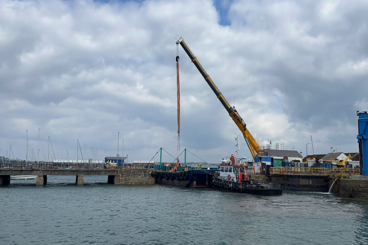 Lifting the bridge back in to place